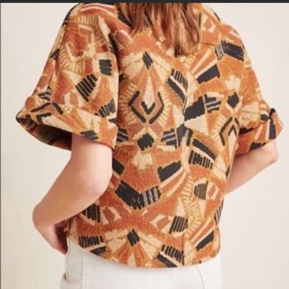 Anthropologie Dolan Cropped Boxy Textured Top - Picture 3 of 9